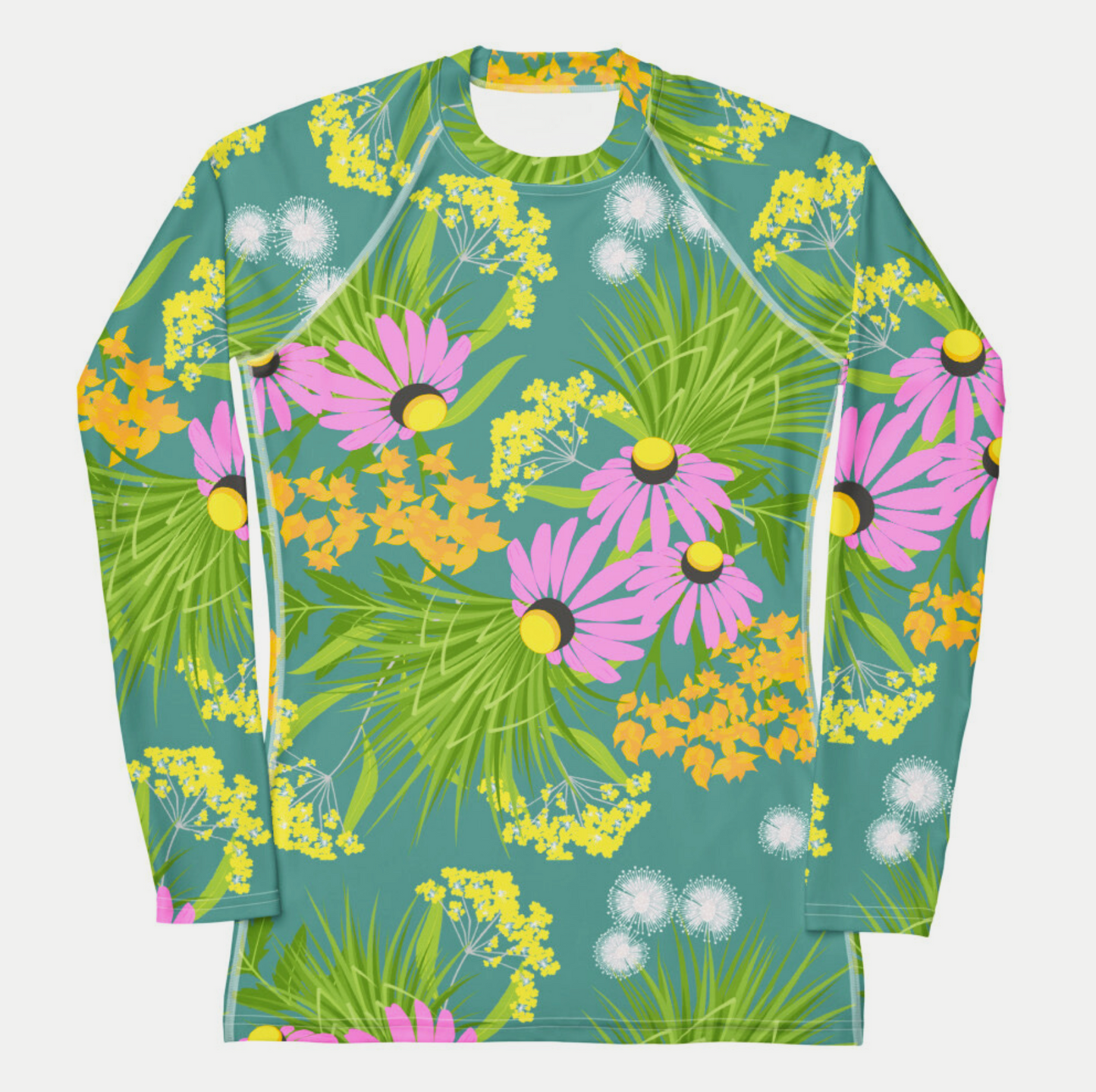Long Sleeve Women's Gardening Shirt with Native Plants Print